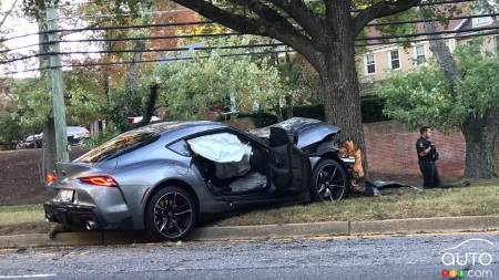 Une Toyota Supra Launch Edition 2020, accidentée